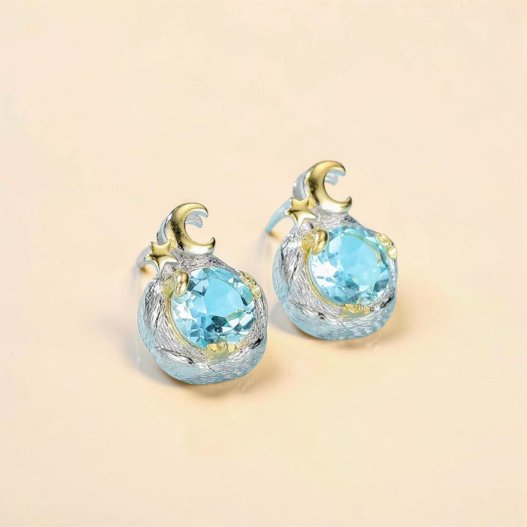 ATELIER-TIBET – Boucles d’Oreilles Topaze – Gouttes de Soleil, Argent 925