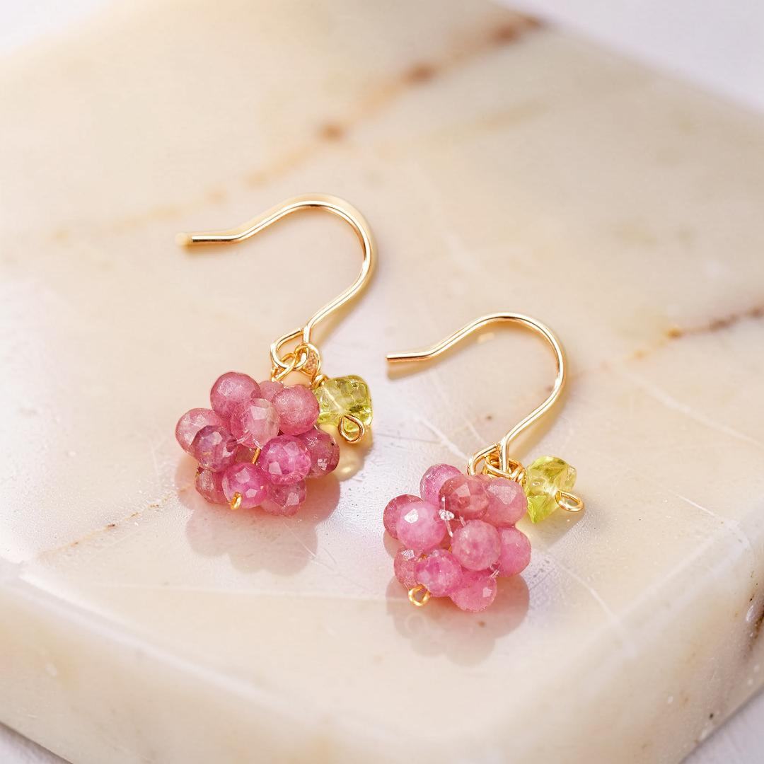 ATELIER-TIBET – Boucles d’Oreilles Tourmaline – Délice Vigne