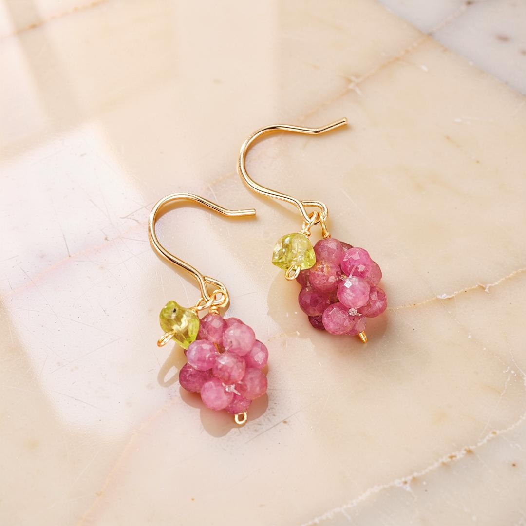 ATELIER-TIBET – Boucles d’Oreilles Tourmaline – Délice Vigne