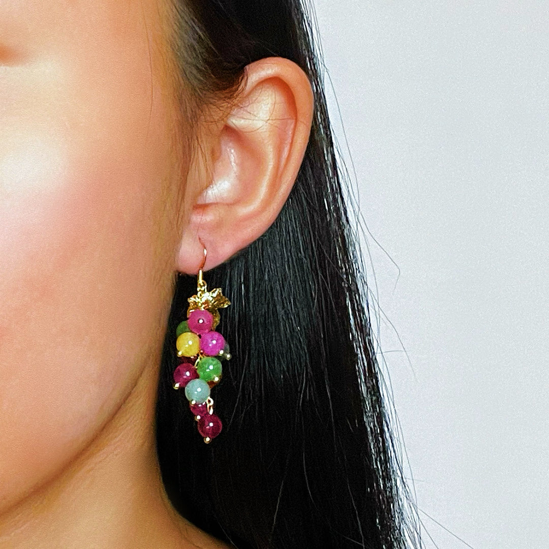 ATELIER-TIBET – Boucles d’Oreilles Tourmaline – Vigne Enchantée