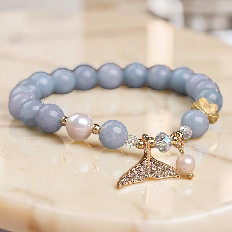 ATELIER-TIBET – Bracelet Aigue Marine et Perle – Apaisement de Mer