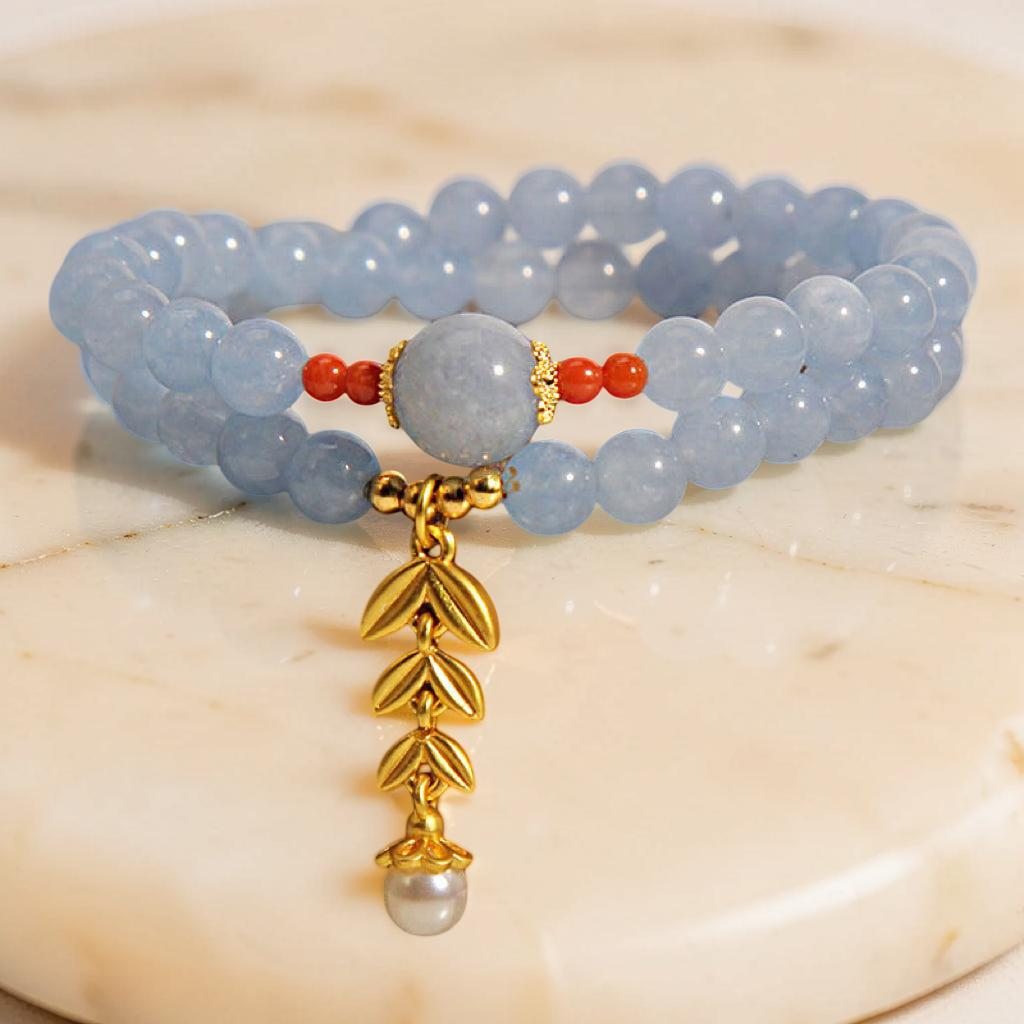 ATELIER-TIBET – Bracelet Aigue Marine et Perle – Azur Moisson