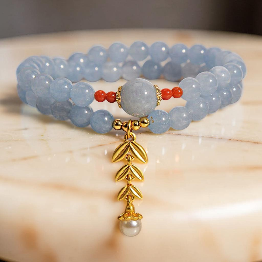 ATELIER-TIBET – Bracelet Aigue Marine et Perle – Azur Moisson