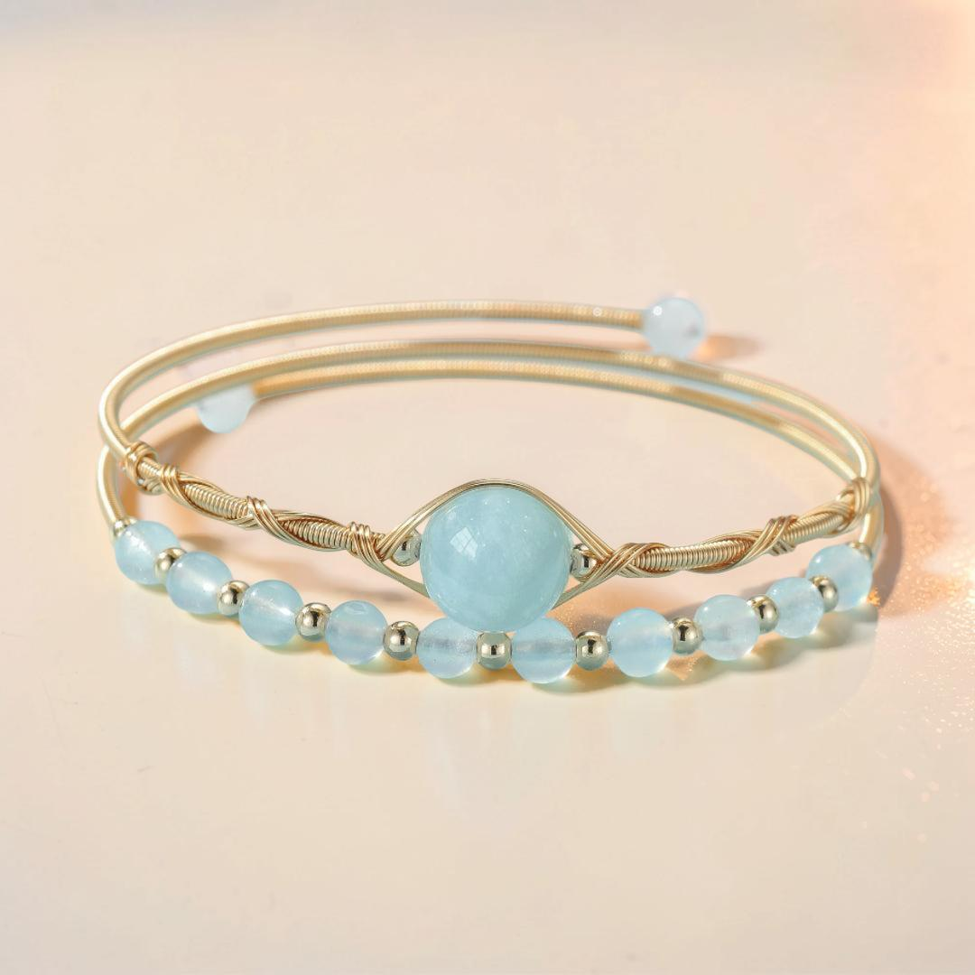 ATELIER-TIBET – Bracelet Aigue Marine – Perle d’Océan