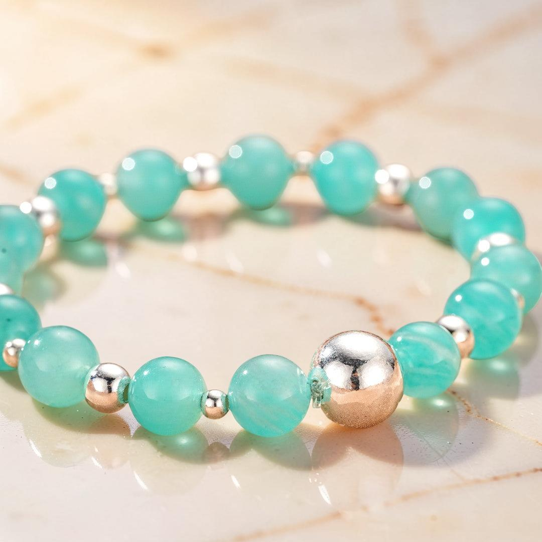 ATELIER-TIBET – Bracelet Amazonite – Énergie Pure, Argent