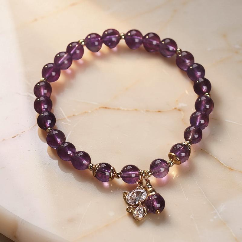 ATELIER-TIBET – Bracelet Améthyste – Chaton Joyeux