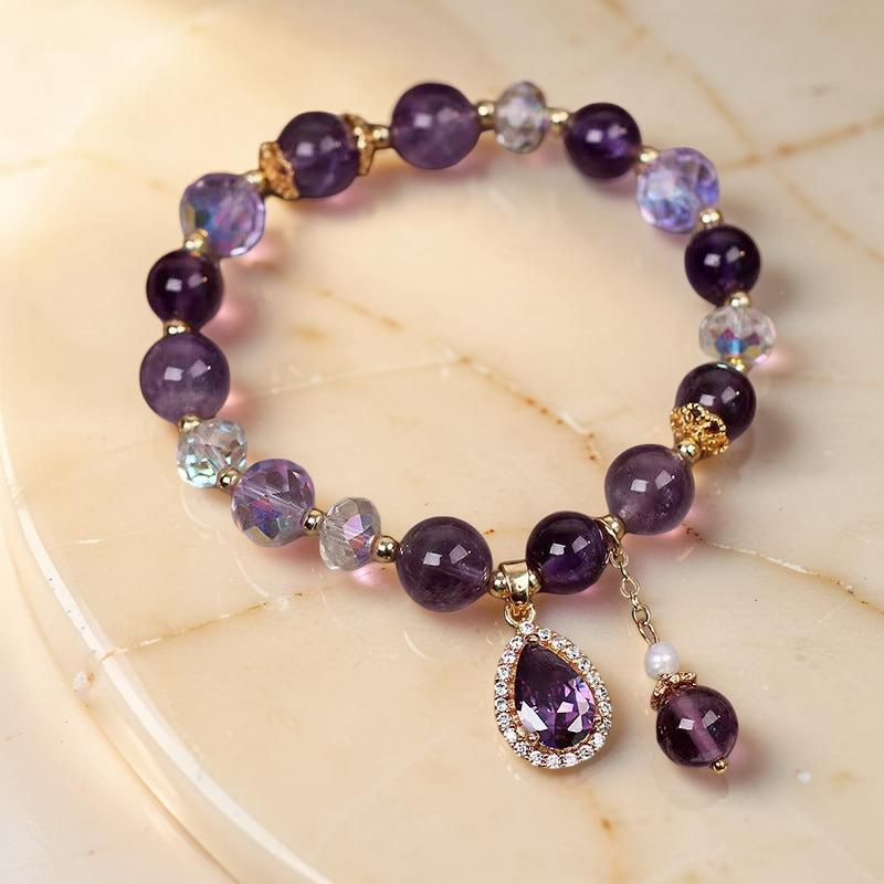 ATELIER-TIBET – Bracelet Améthyste et Quartz Clair – Merveille
