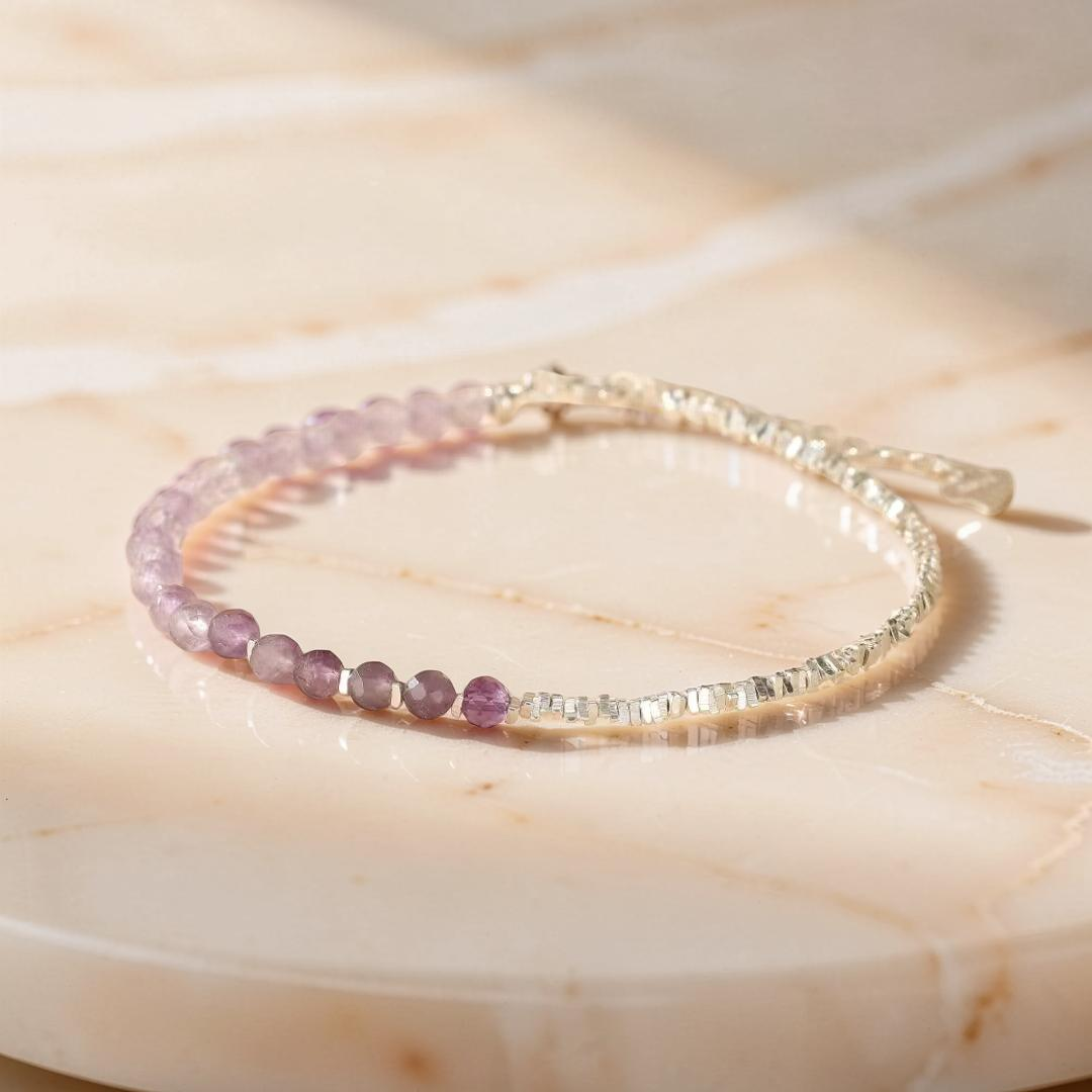 ATELIER-TIBET – Bracelet Améthyste – Ombres de Lavande, Argent 925