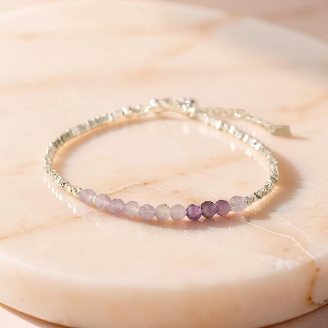ATELIER-TIBET – Bracelet Améthyste – Ombres de Lavande, Argent 925