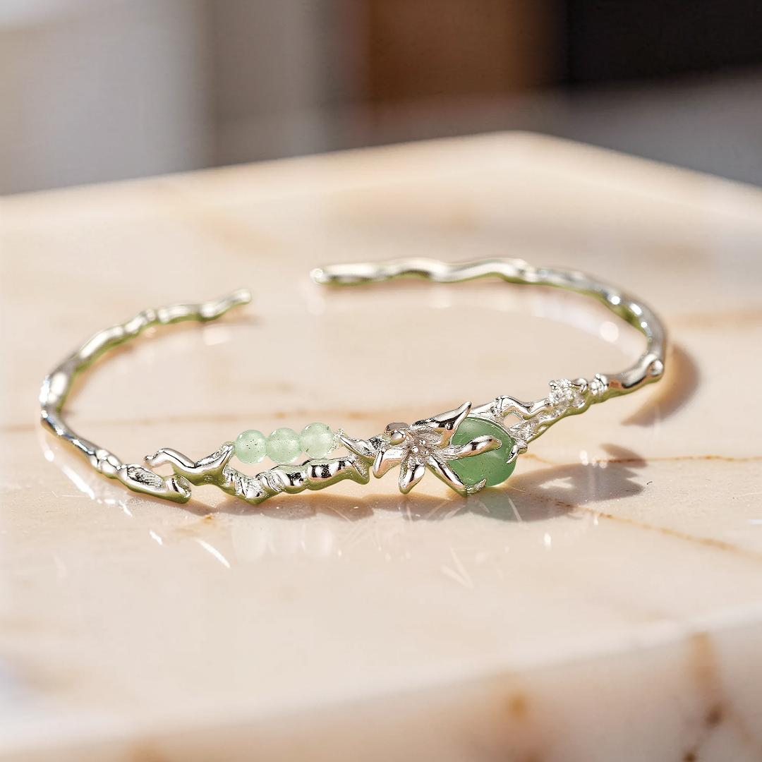 ATELIER-TIBET – Bracelet Aventurine – Esprit Sauvage, Argent