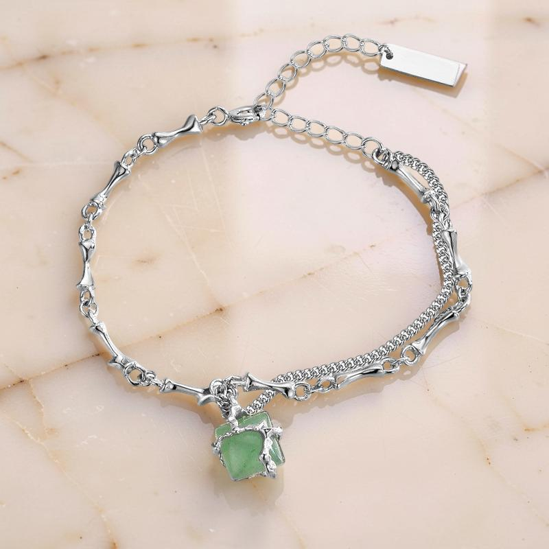 ATELIER-TIBET – Bracelet Aventurine – Fleur de Sérénité, Argent