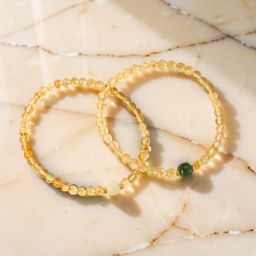 ATELIER-TIBET – Bracelet Citrine et Jade – Aura de Prospérité