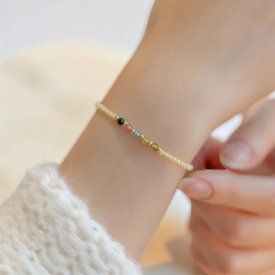 ATELIER-TIBET – Bracelet Citrine et Tourmaline – Abondance Arc-en-Ciel