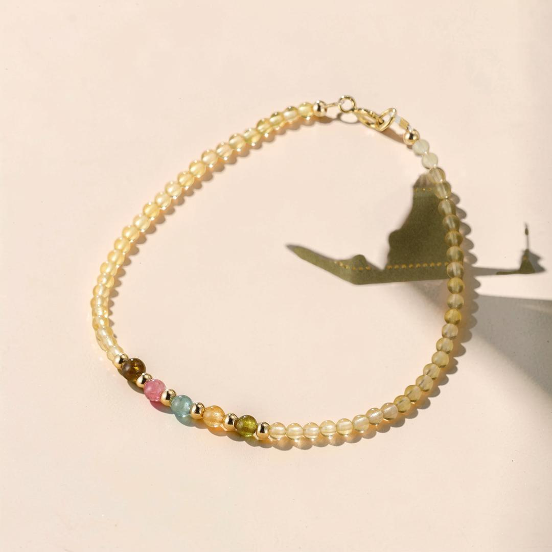 ATELIER-TIBET – Bracelet Citrine et Tourmaline – Abondance Arc-en-Ciel
