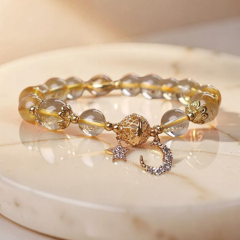 ATELIER-TIBET – Bracelet Citrine Lune et Étoile – Rêveur