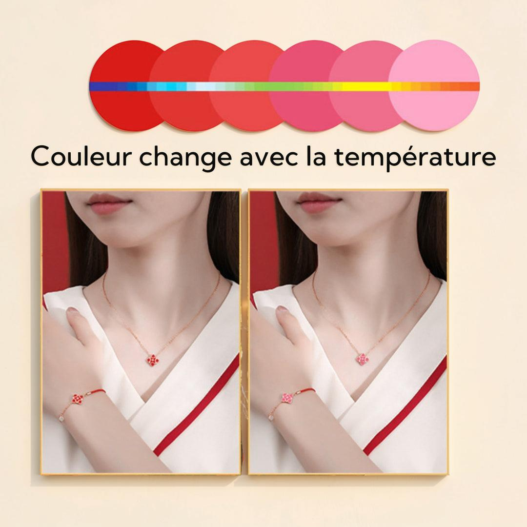 ATELIER-TIBET – Bracelet Cordon Rouge – Fleur de Chance, Argent 925