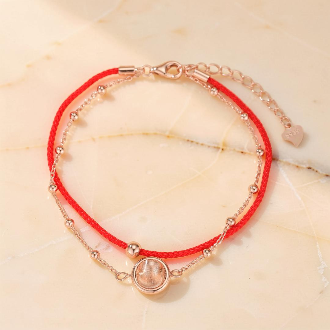 ATELIER-TIBET – Bracelet Cordon Rouge – Roue de la Chance, Argent Plaqué Or