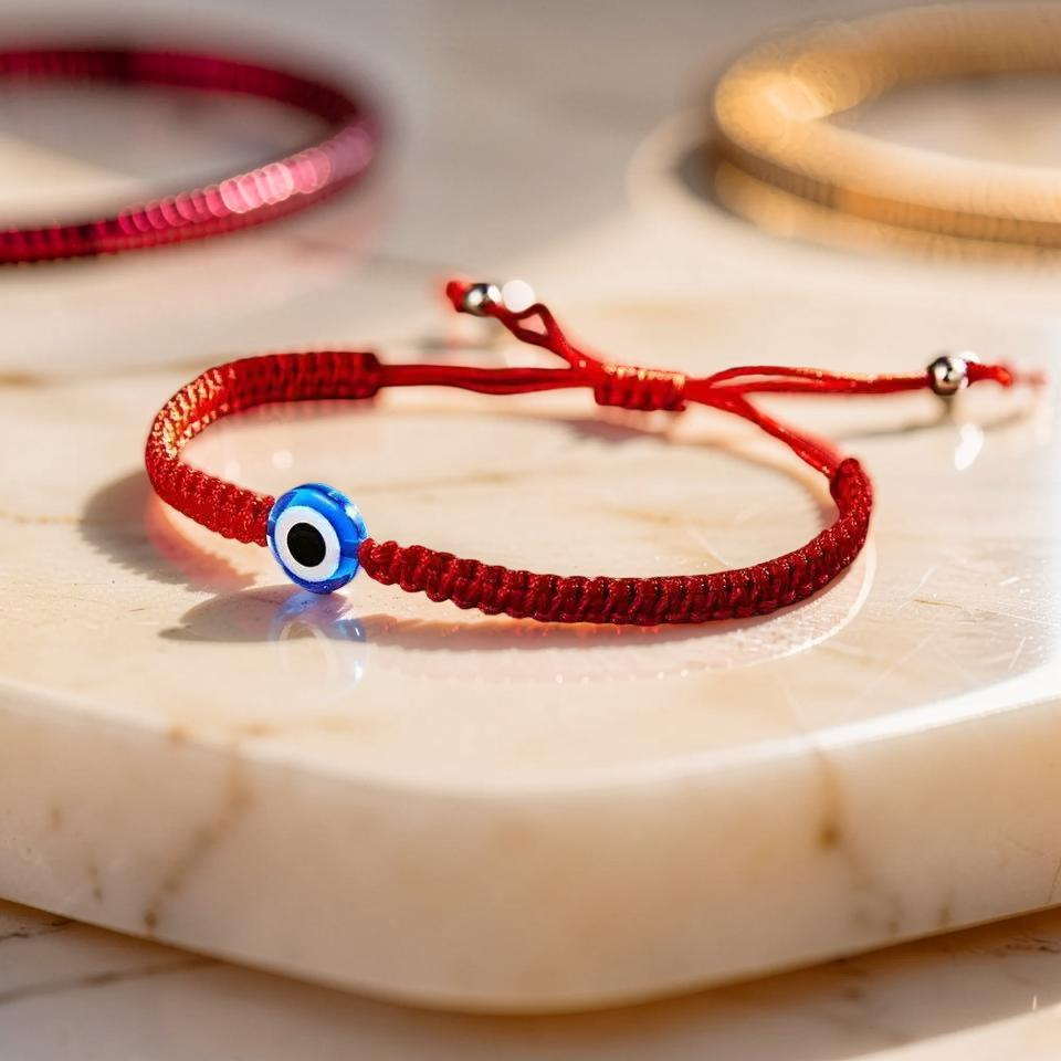 ATELIER-TIBET – Bracelet Mauvais Œil – Bouclier Éthéré, Fil Rouge