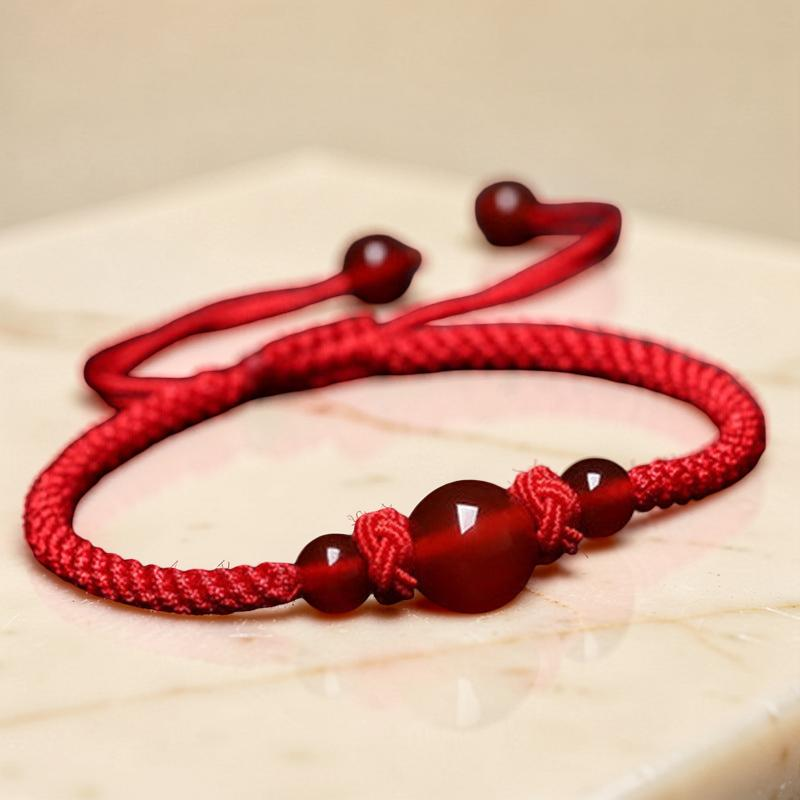 ATELIER-TIBET – Bracelet Agate et Obsidienne - Harmonie, Fil Tibétain