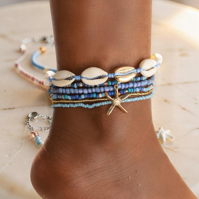 ATELIER-TIBET – Bracelet de Cheville Coquillage – Étoile de Mer