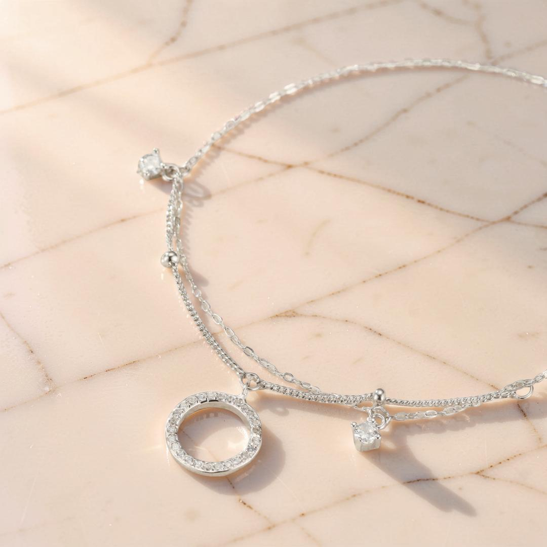 ATELIER-TIBET – Bracelet de Cheville – Élégance Minimaliste, Argent 925