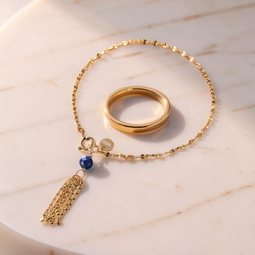 ATELIER-TIBET – Bracelet Fin en Amazonite, Lapis Lazuli ou Péridot – Petits Éclats