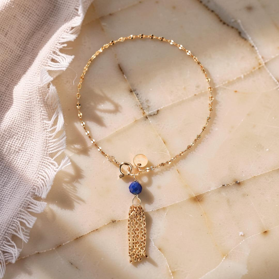 ATELIER-TIBET – Bracelet Fin en Amazonite, Lapis Lazuli ou Péridot – Petits Éclats