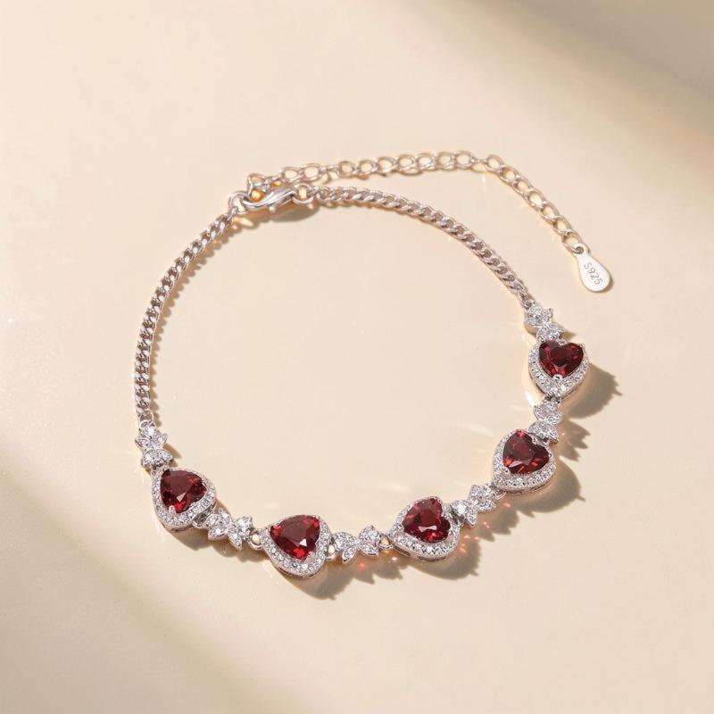 ATELIER-TIBET – Bracelet Grenat, Améthyste, Citrine, Topaze et Péridot – Aura Envoûtante, Argent