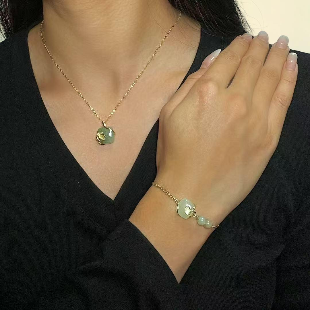 ATELIER-TIBET – Bracelet Jade – Éveil du Cœur, Argent Plaqué Or