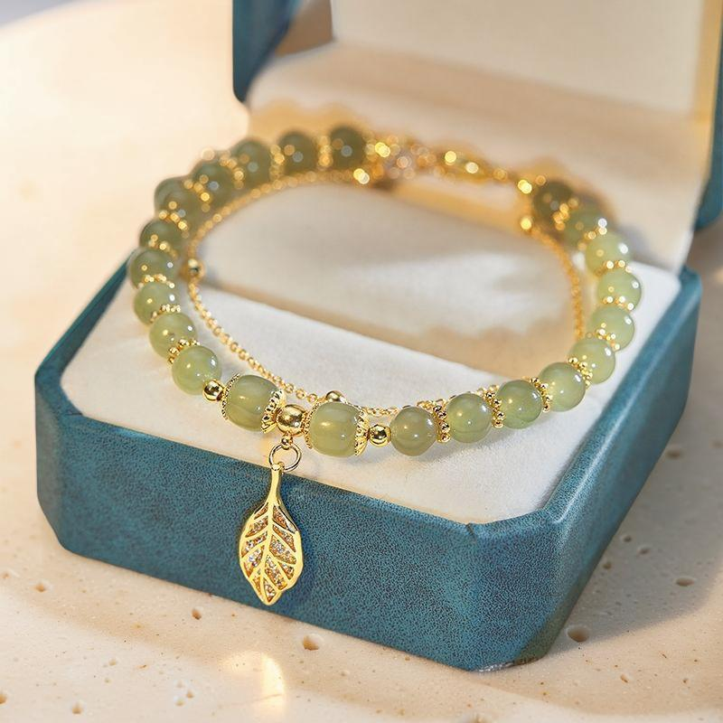 ATELIER-TIBET – Bracelet Jade – Feuillette d'Orée