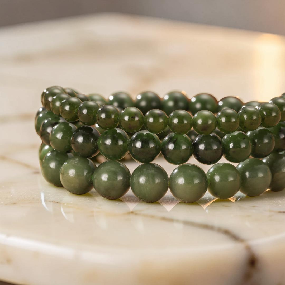 ATELIER-TIBET – Bracelet Jade Vert – Échos de Sérénité