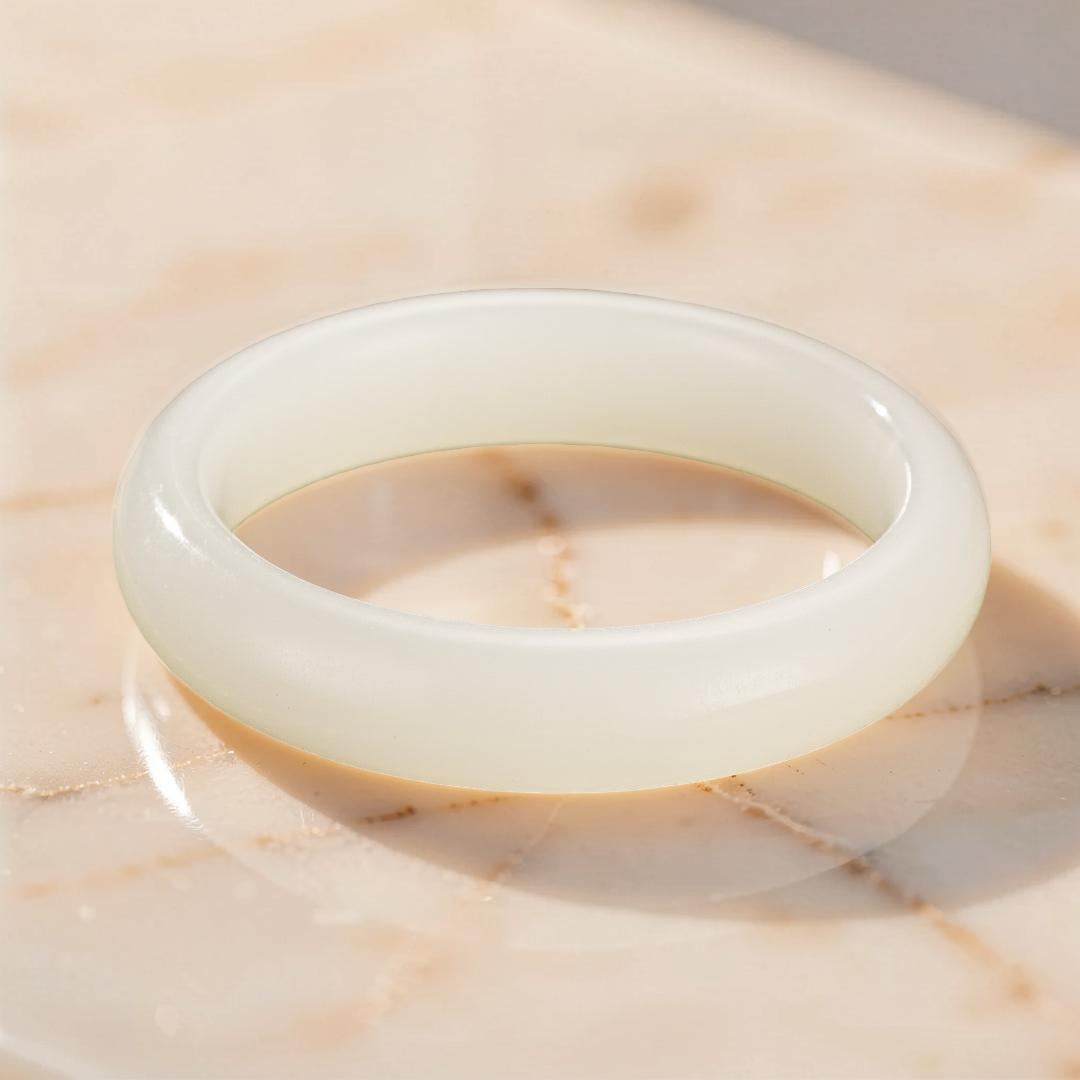 ATELIER-TIBET – Bracelet Jonc Jade Blanc – Pureté Céleste