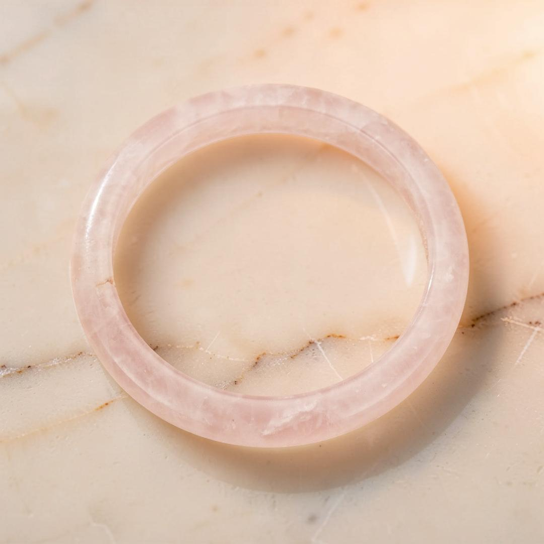 ATELIER-TIBET – Bracelet Jonc Quartz Rose – Douceur du Cœur