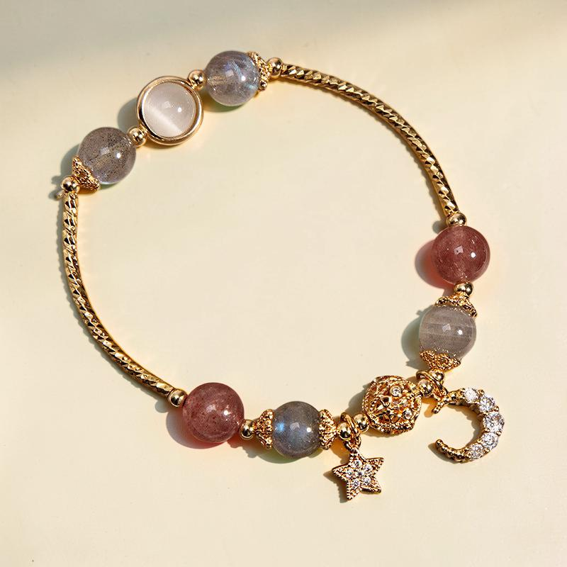 ATELIER-TIBET – Bracelet Labradorite et Quartz Fraise – Apaisement