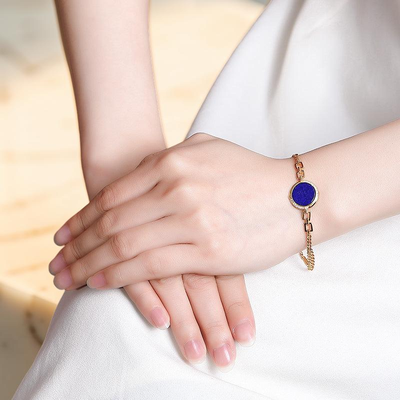 ATELIER-TIBET – Bracelet Lapis Lazuli – Mandala, Argent Plaqué Or