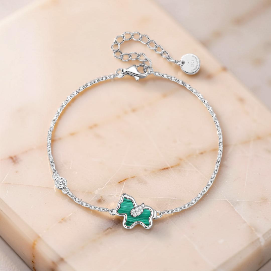 ATELIER-TIBET – Bracelet Malachite Cheval – Élégance Libre, Argent