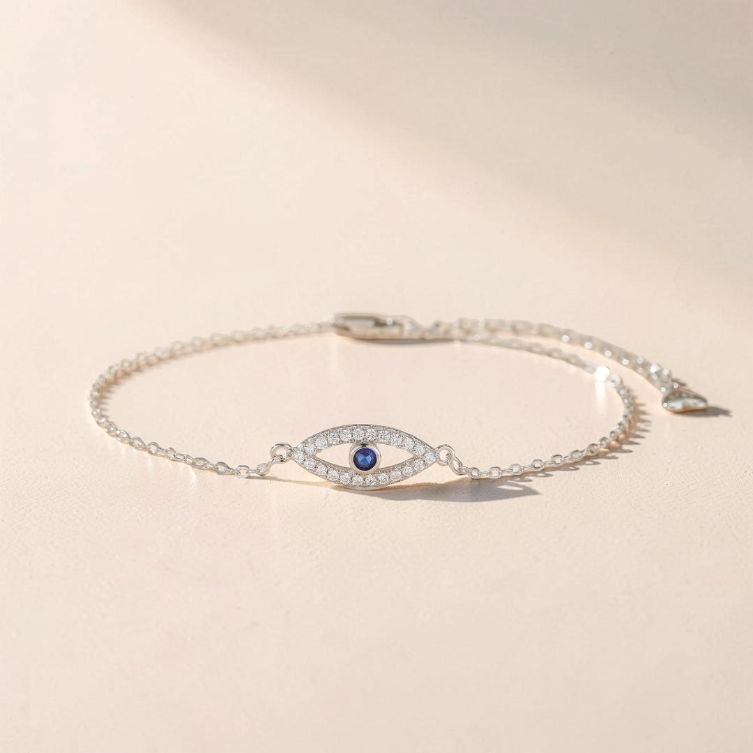 ATELIER-TIBET – Bracelet Mauvais Œil – Protection Éternelle, Argent 925