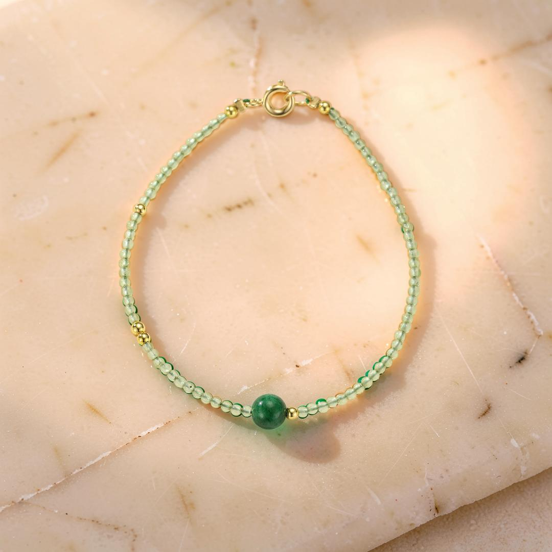ATELIER-TIBET – Bracelet Péridot et Jade – Vitalité Naturelle