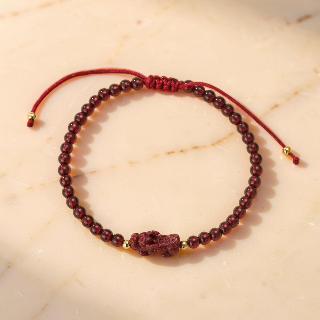 ATELIER-TIBET – Bracelet Pi Xiu en Cinabre et Grenat – Richesse