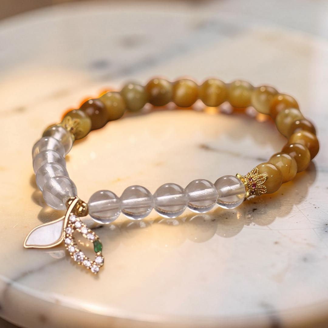 ATELIER-TIBET – Bracelet Quartz Clair et Œil de Tigre – Éclat Sirène