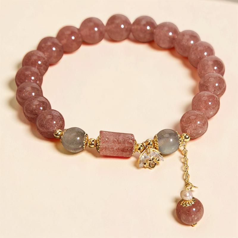 ATELIER-TIBET – Bracelet Quartz Fraise – Douceur Rosée
