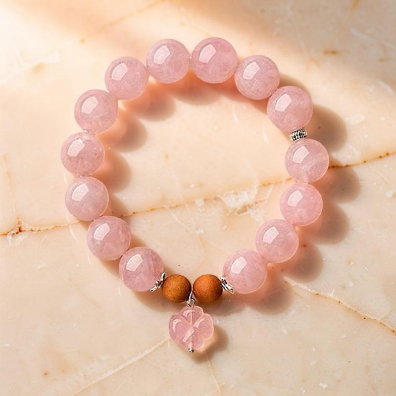 ATELIER-TIBET – Bracelet Quartz Rose – Douceur Florale, Argent