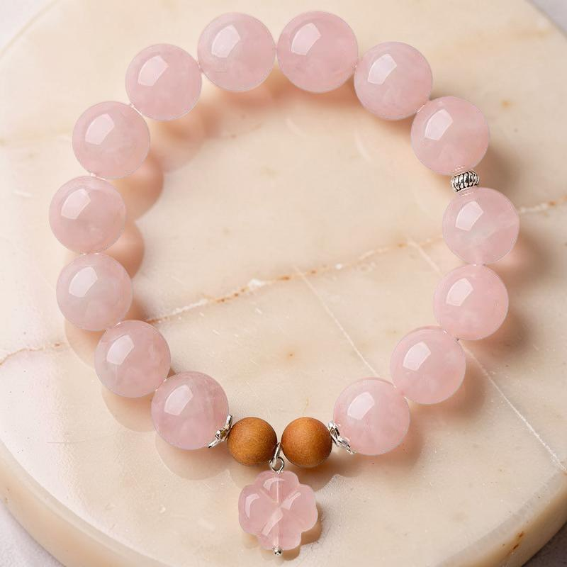 ATELIER-TIBET – Bracelet Quartz Rose – Douceur Florale, Argent