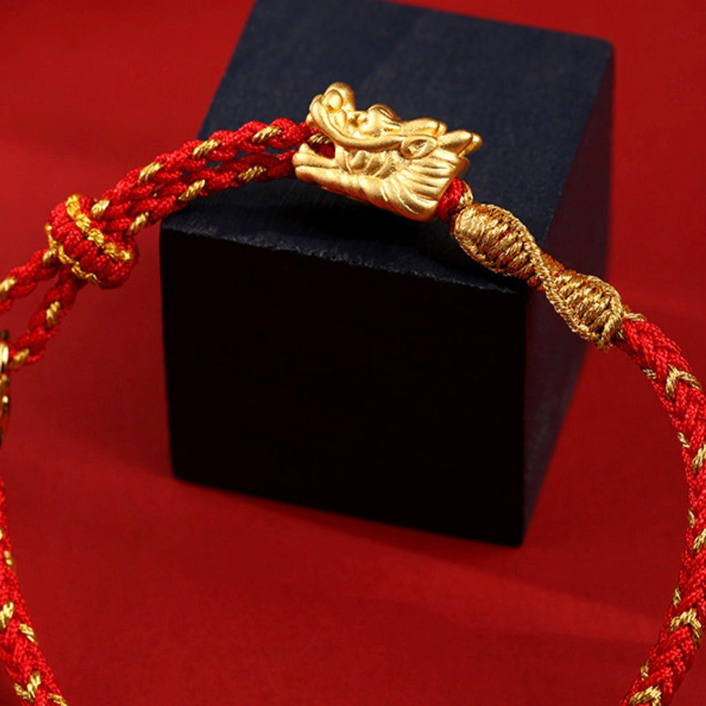 ATELIER-TIBET – Bracelet Rouge – Dragon Eternel, Fil Rouge