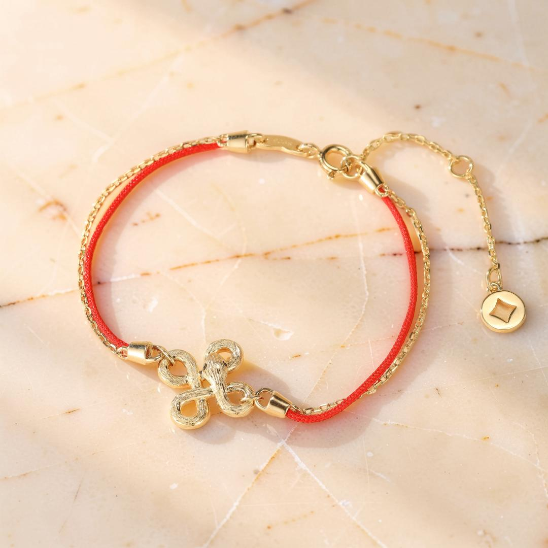 ATELIER-TIBET – Bracelet Serpent Fil Rouge – Lien Sacré, Argent Plaqué Or