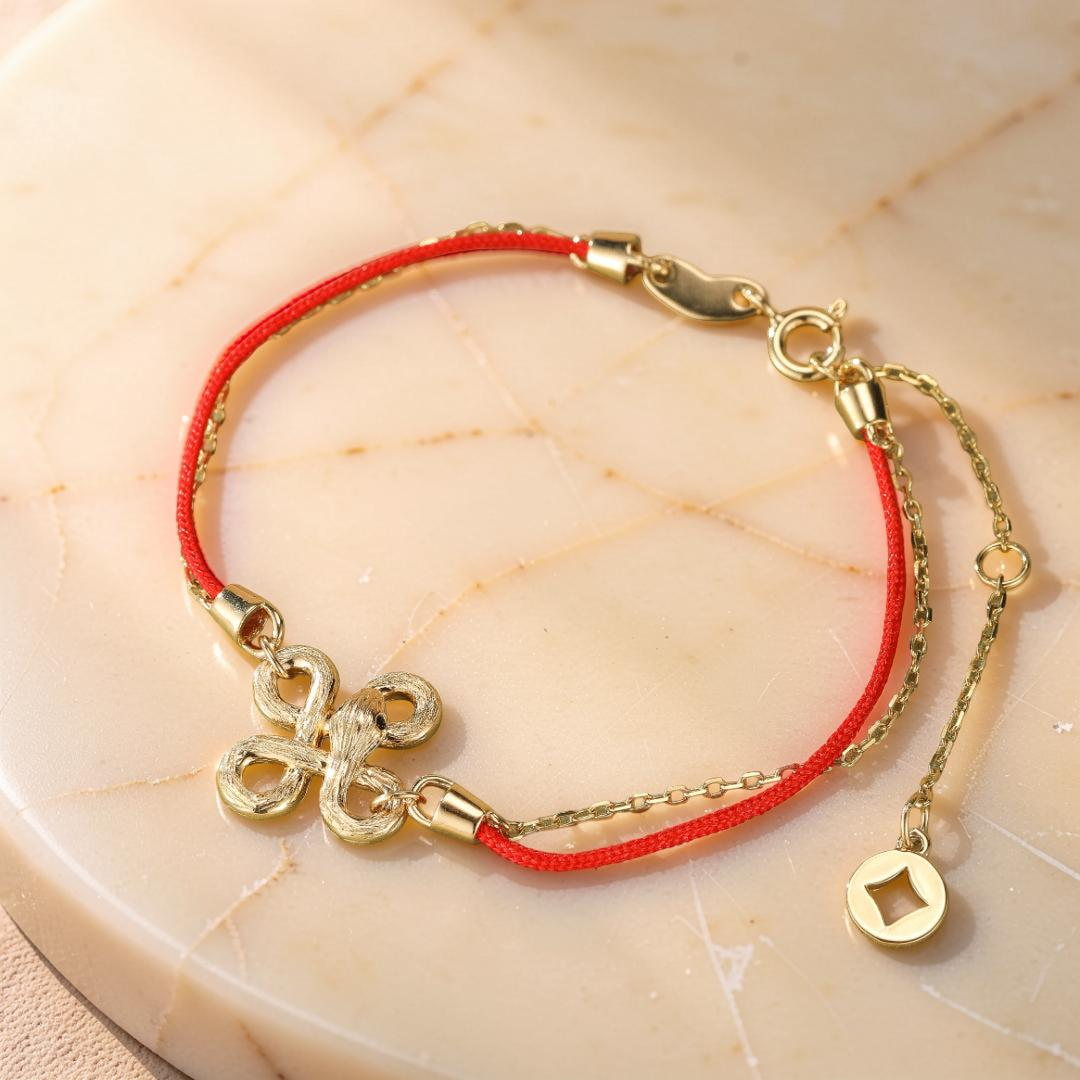ATELIER-TIBET – Bracelet Serpent Fil Rouge – Lien Sacré, Argent Plaqué Or
