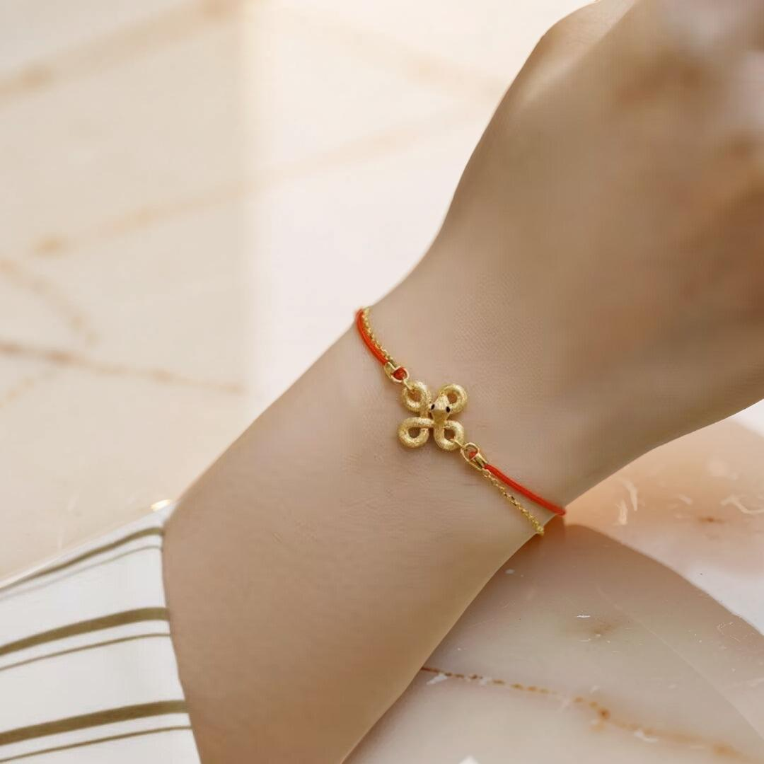 ATELIER-TIBET – Bracelet Serpent Fil Rouge – Lien Sacré, Argent Plaqué Or