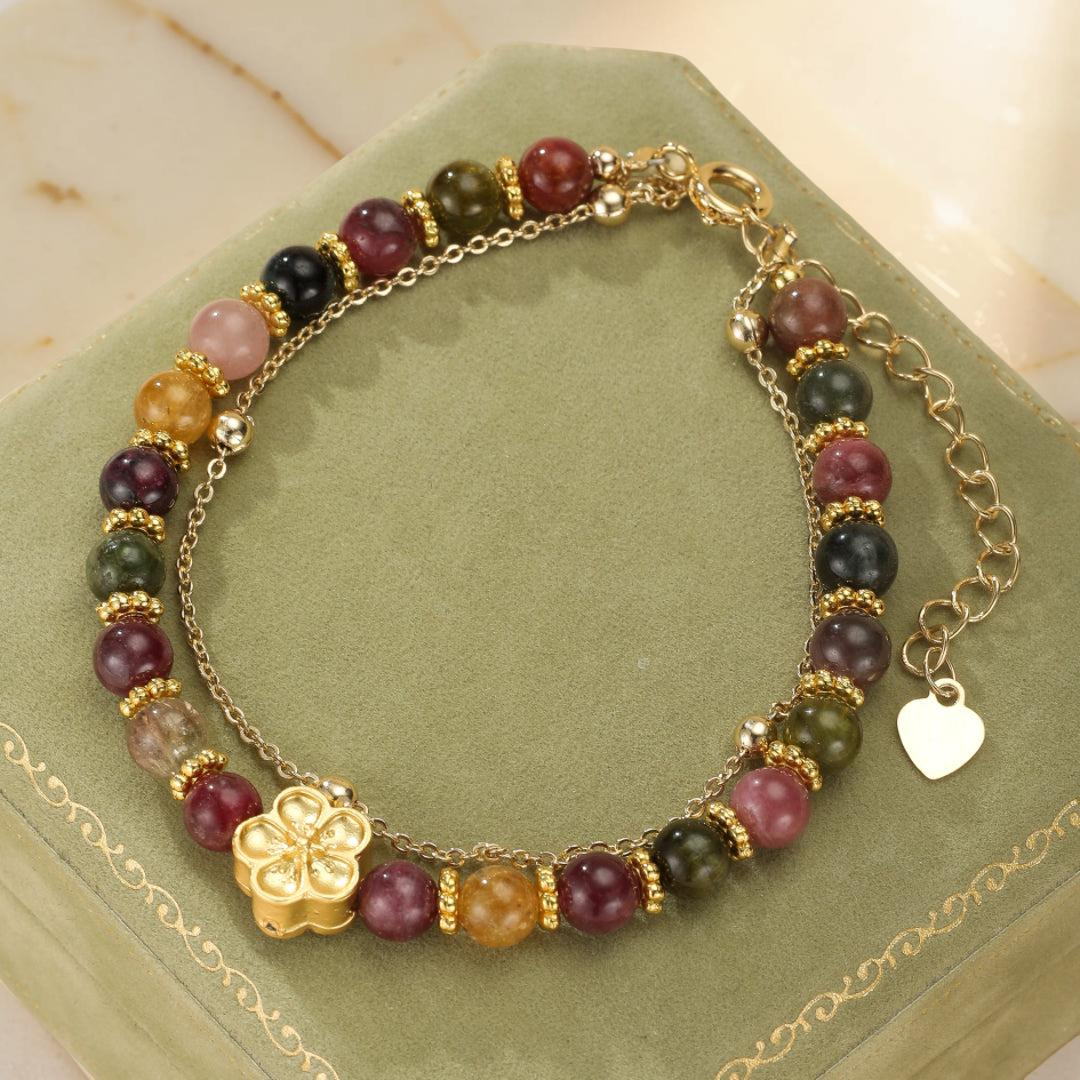 ATELIER-TIBET – Bracelet Tourmaline – Éclat de Sakura