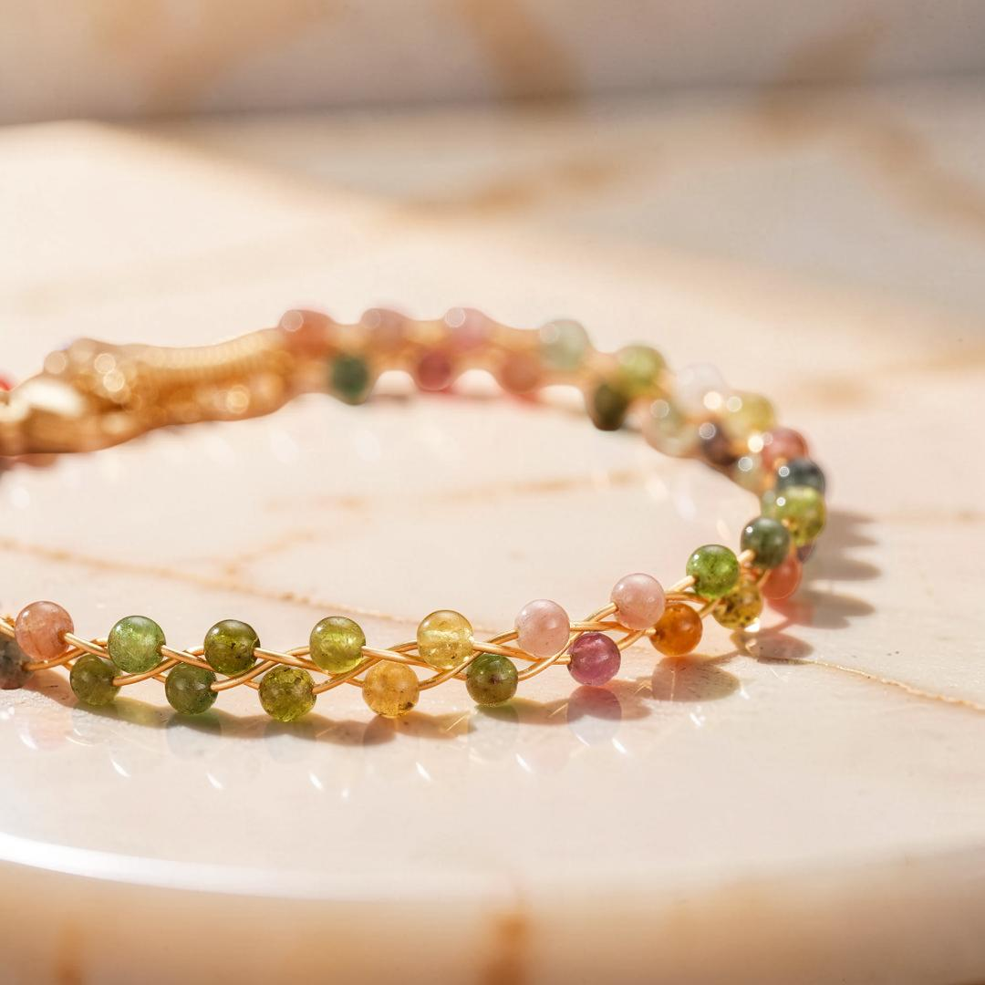 ATELIER-TIBET – Bracelet Tourmaline – Éclats Arc-en-Ciel