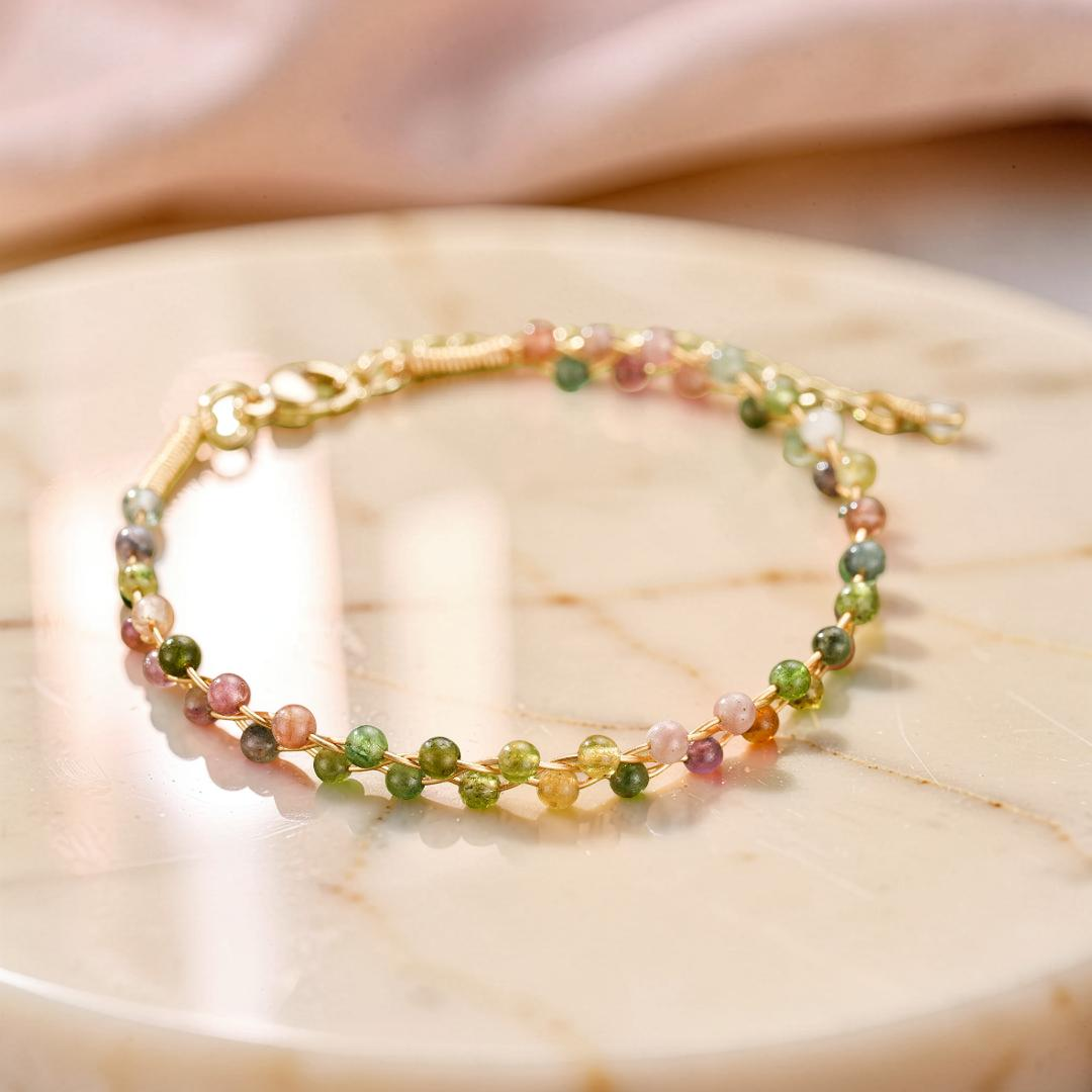 ATELIER-TIBET – Bracelet Tourmaline – Éclats Arc-en-Ciel